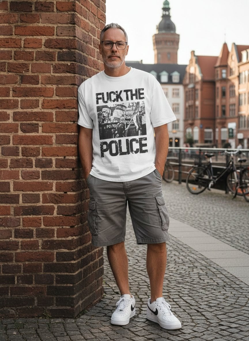 Provokantes Statement T-Shirt: "F*CK THE POLICE" - Protest, Dark Streetwear - Beatwear 71