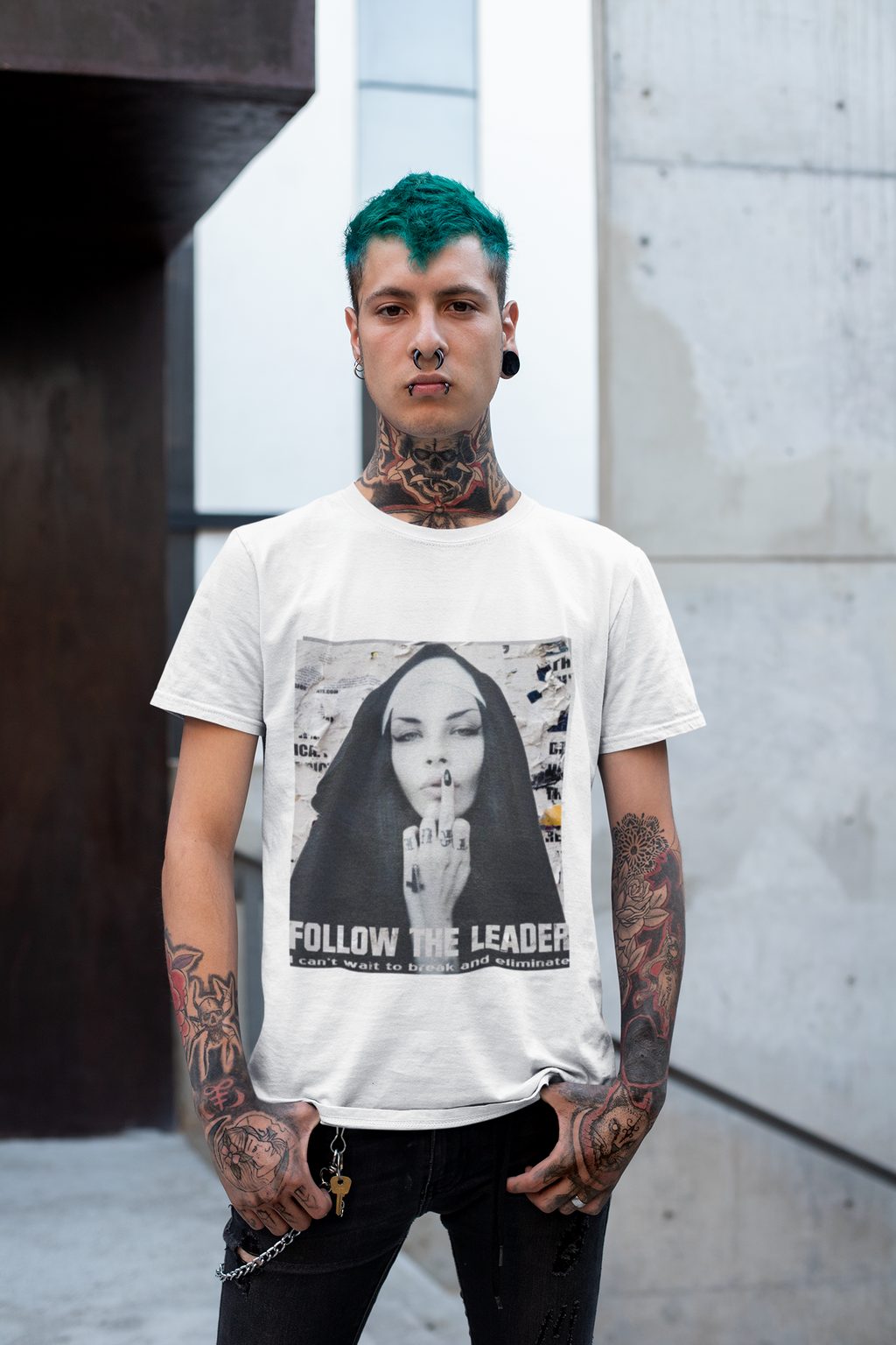 Oversized Streetwear T-Shirt „Follow the Leader“ – Graphic Print Unisex - Beatwear 71