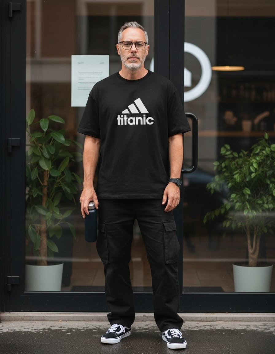 Oversized Streetwear T-Shirt „Titanic“ – Parody Logo Print Unisex - Beatwear 71