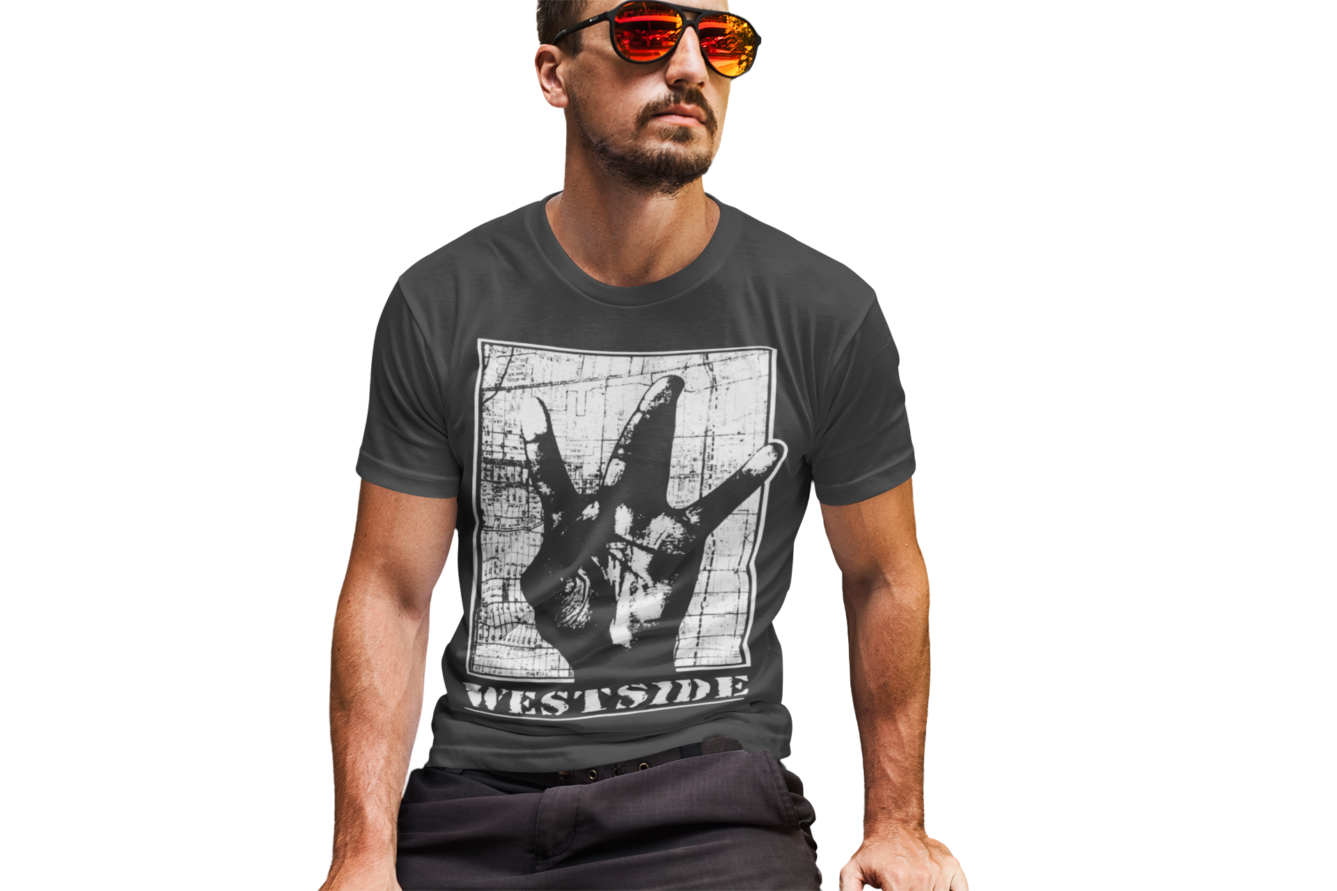 Oversized Streetwear T-Shirt „Westside“ – Hip-Hop Hand Sign Unisex - Beatwear 71