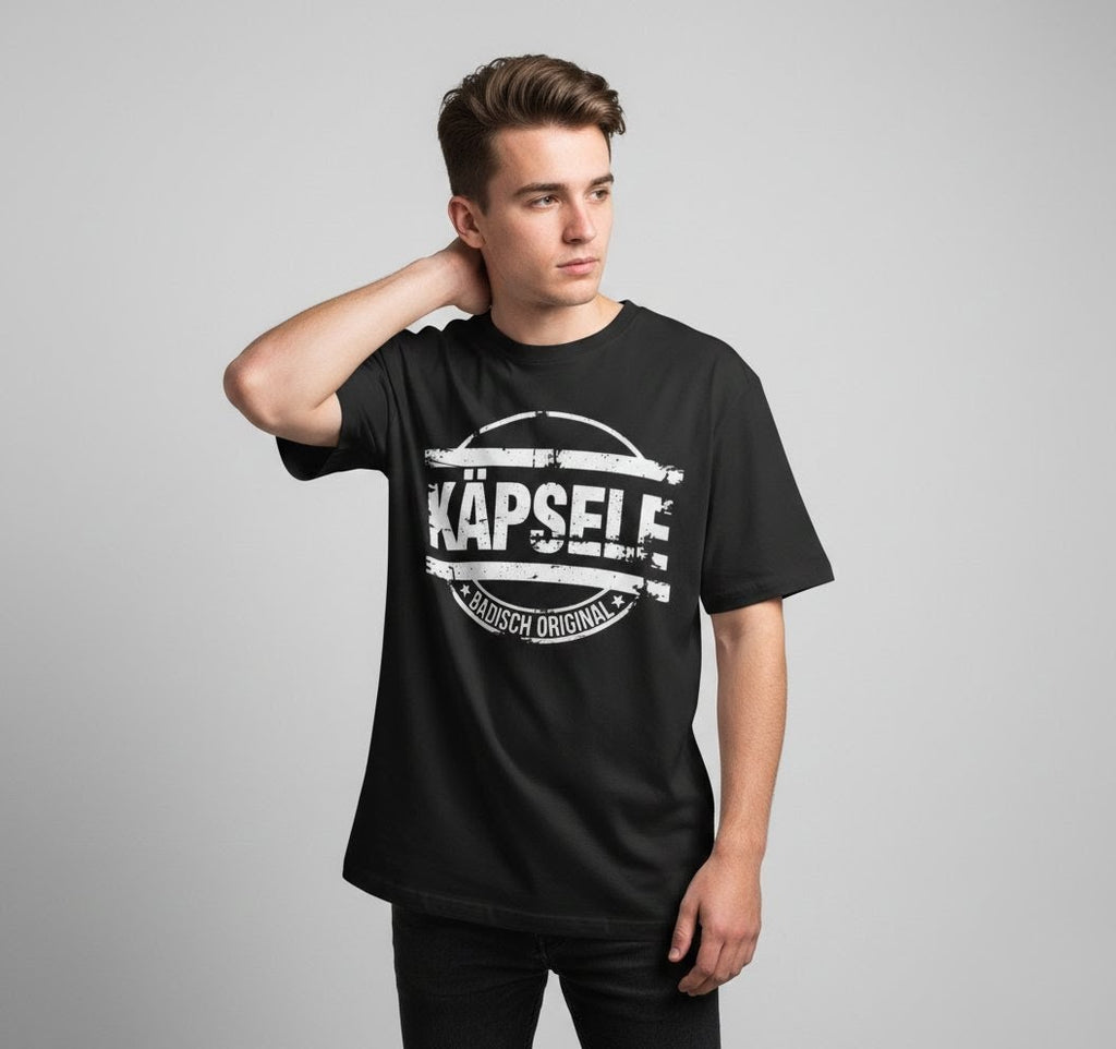 Käpsele T-Shirt – Badisch Original – Unisex Shirt Schwarz