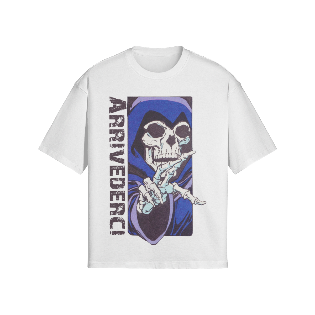 Oversized Streetwear T-Shirt „Arrivederci“ – Skull Tattoo Art Unisex - Beatwear 71