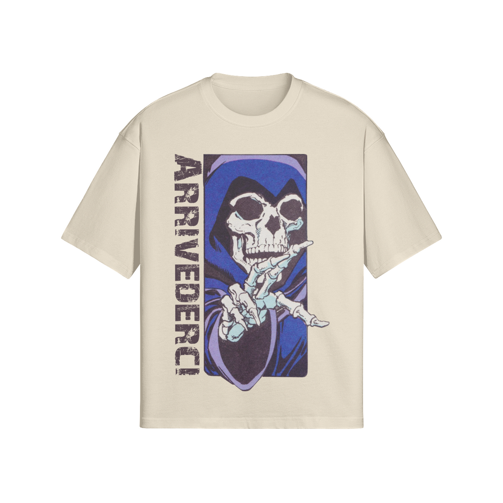 Oversized Streetwear T-Shirt „Arrivederci“ – Skull Tattoo Art Unisex - Beatwear 71