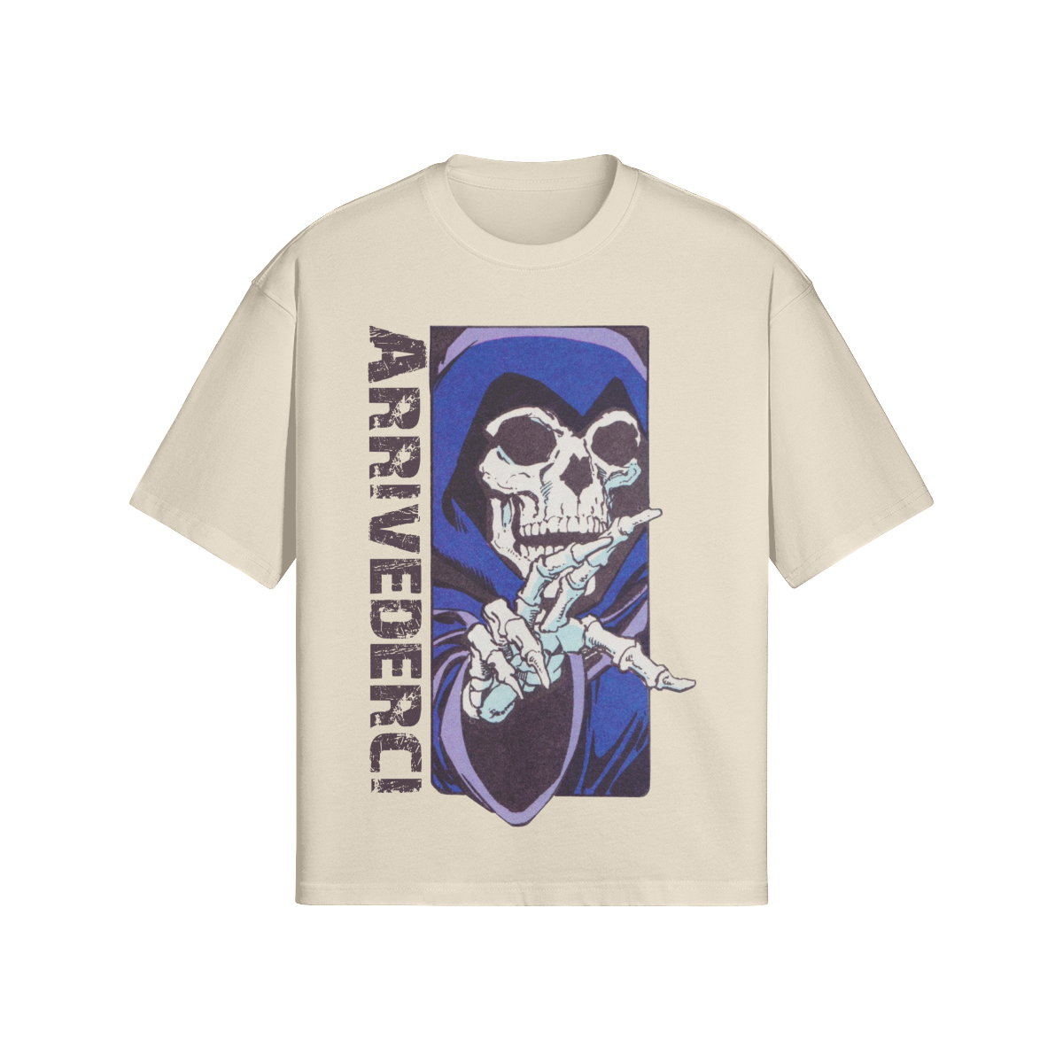 Oversized Streetwear T-Shirt „Arrivederci“ – Skull Tattoo Art Unisex - Beatwear 71