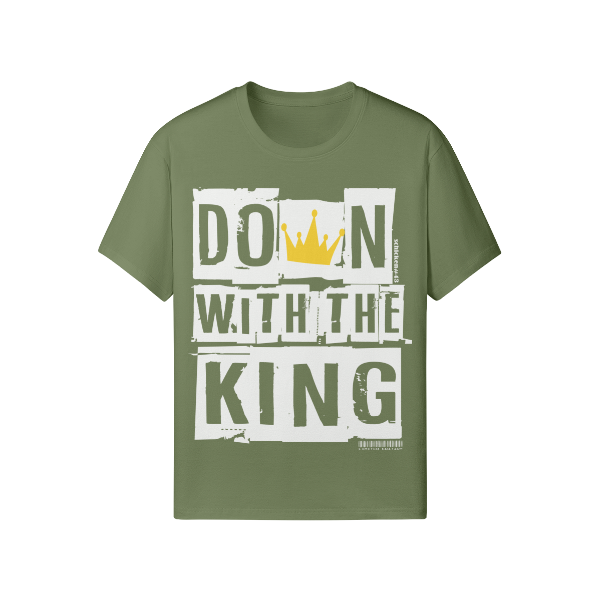 Streetwear T-Shirt „Down with the King“ – Crown Statement Unisex - Beatwear 71