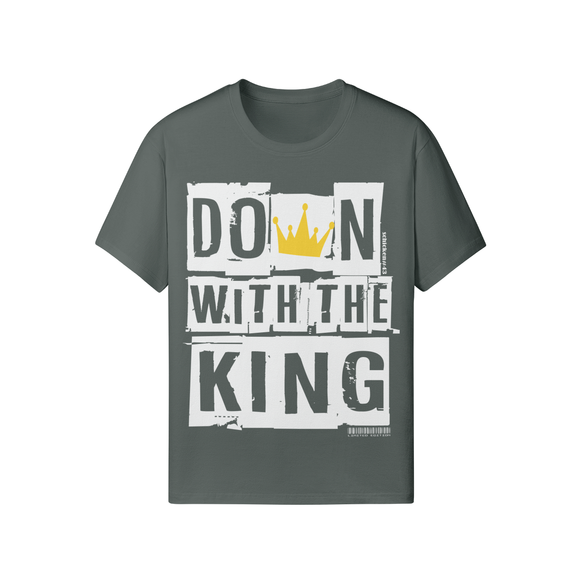 Streetwear T-Shirt „Down with the King“ – Crown Statement Unisex - Beatwear 71