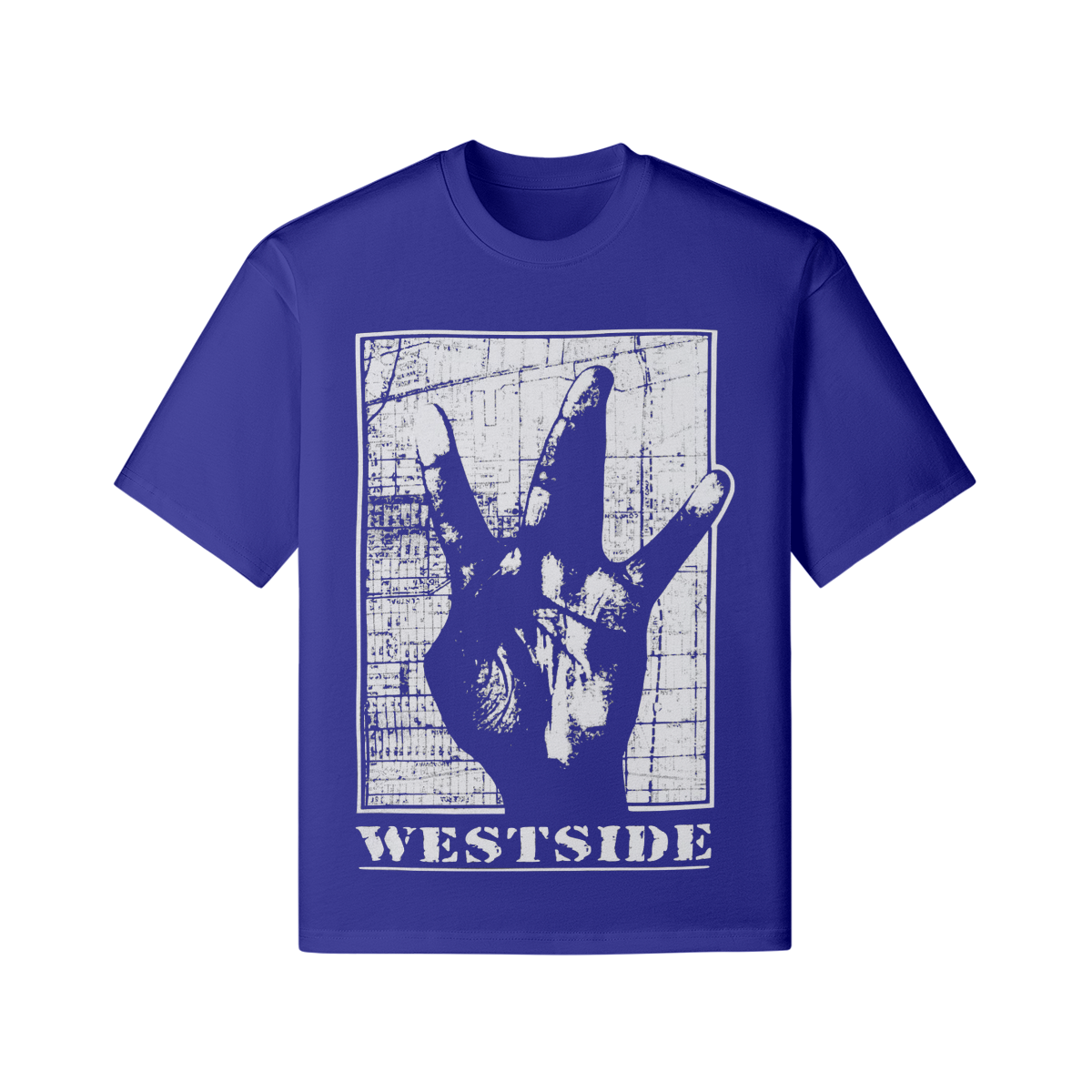 Oversized Streetwear T-Shirt „Westside“ – Hip-Hop Hand Sign Unisex - Beatwear 71