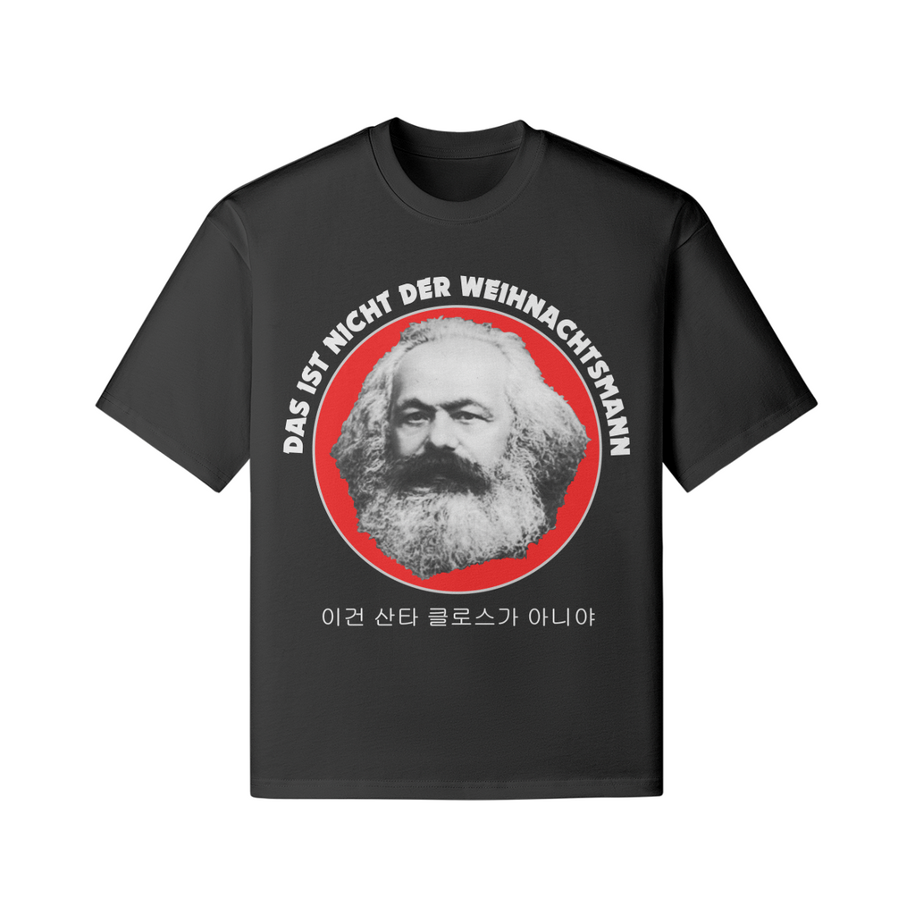 Provokantes "Santa Marx" T-Shirt - Karl Marx Weihnachts-Satire - Schwarz - Beatwear 71