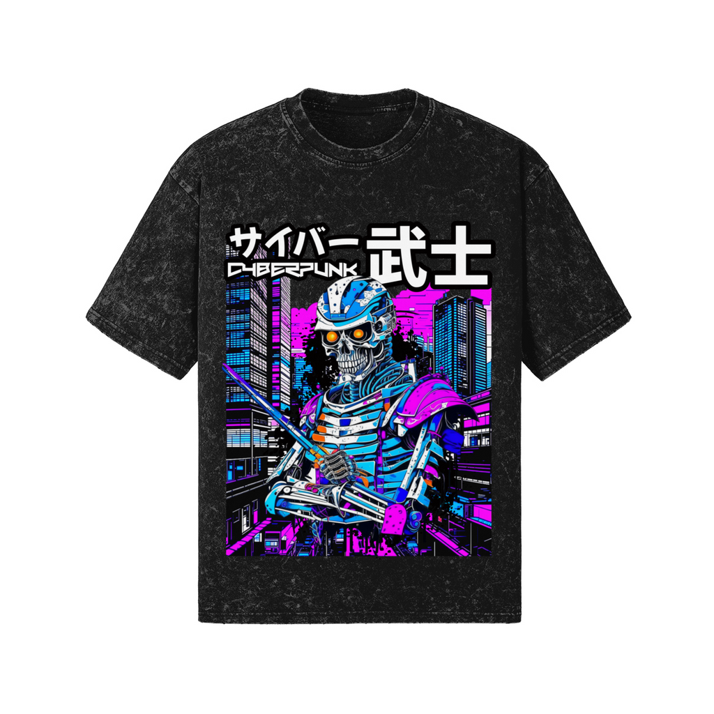 Cyberpunk Streetwear T-Shirt „Neon Samurai“ – Japan Sci-Fi Unisex - Beatwear 71