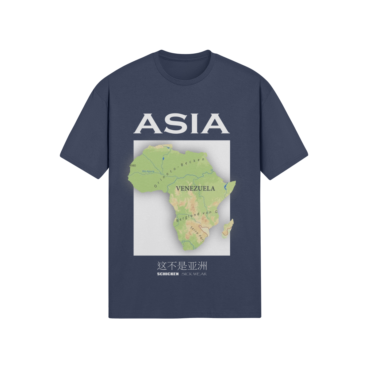 Oversized Streetwear T-Shirt „Asia World Map“ – Culture Graphic Unisex - Beatwear 71