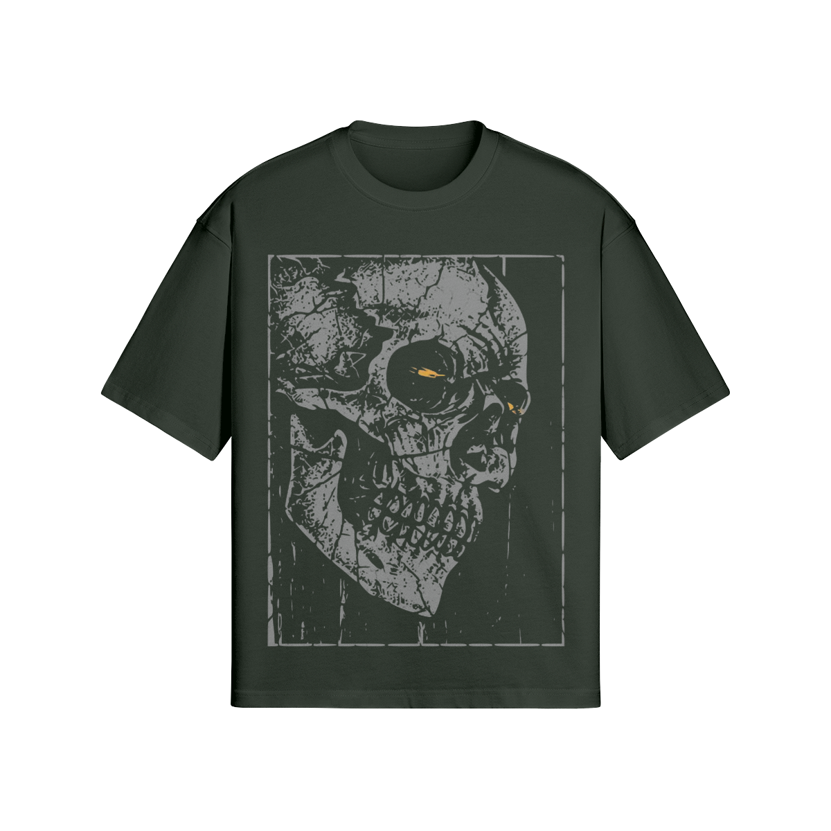Dunkles Streetwear T-Shirt mit Totenkopf-Design - Vintage Grunge Look - Beatwear 71