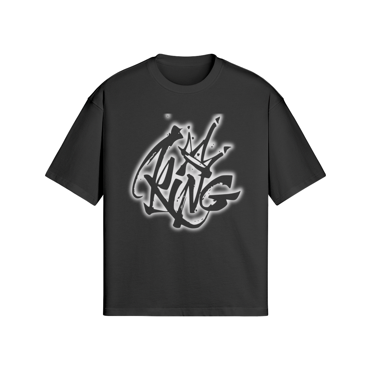 Oversized Streetwear T-Shirt „King“ – Graffiti Crown Print Unisex - Beatwear 71