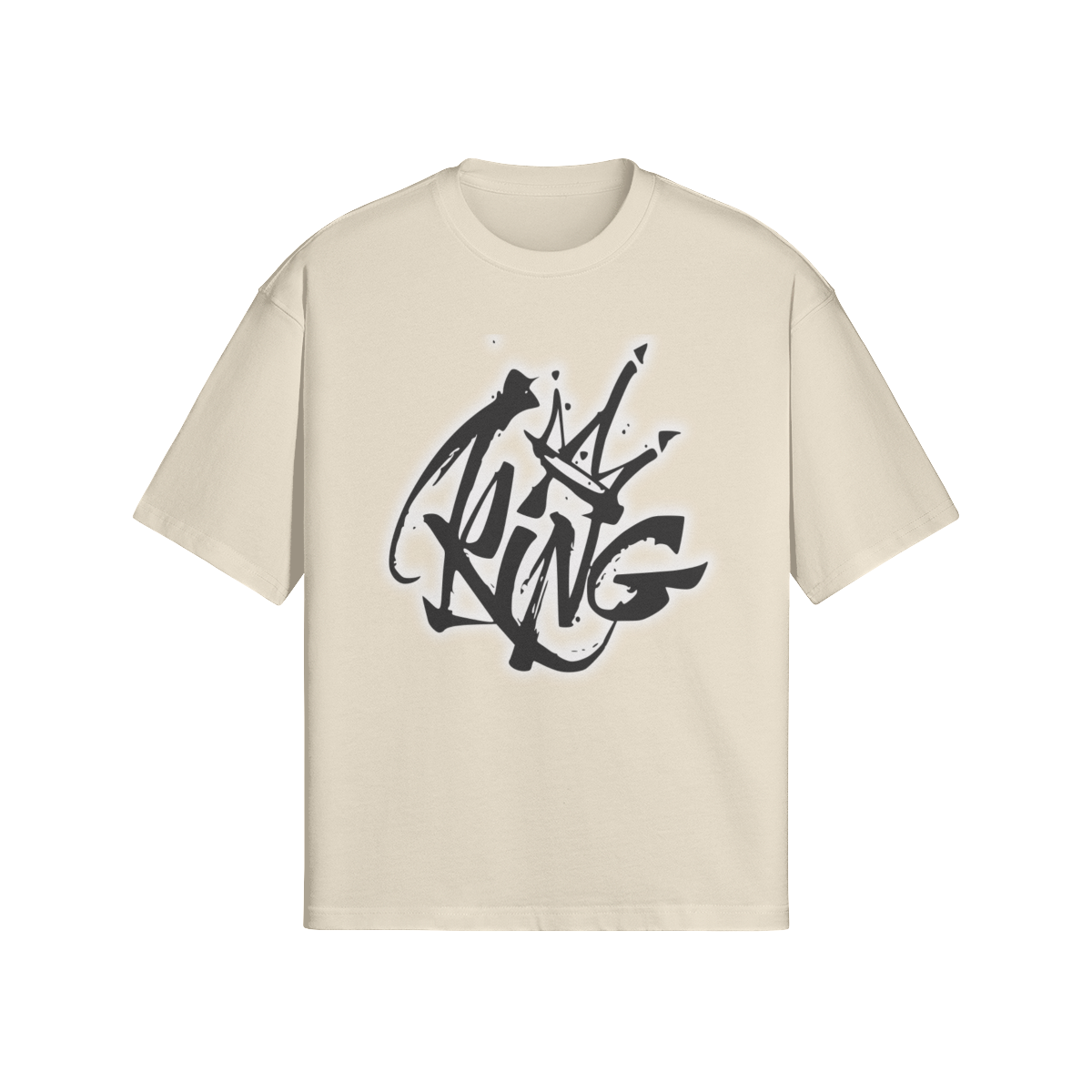Oversized Streetwear T-Shirt „King“ – Graffiti Crown Print Unisex - Beatwear 71