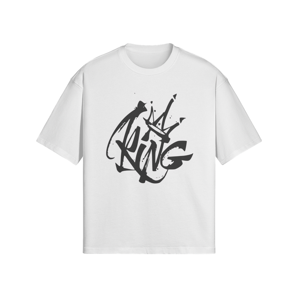 Oversized Streetwear T-Shirt „King“ – Graffiti Crown Print Unisex - Beatwear 71