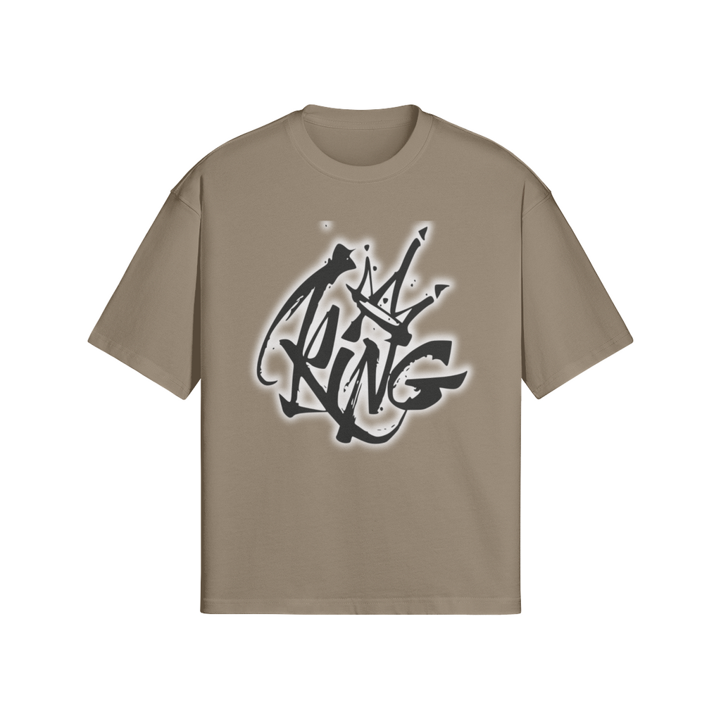 Oversized Streetwear T-Shirt „King“ – Graffiti Crown Print Unisex - Beatwear 71