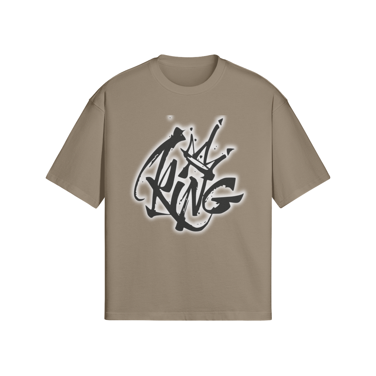 Oversized Streetwear T-Shirt „King“ – Graffiti Crown Print Unisex - Beatwear 71