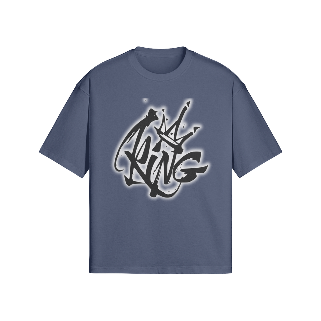 Oversized Streetwear T-Shirt „King“ – Graffiti Crown Print Unisex - Beatwear 71