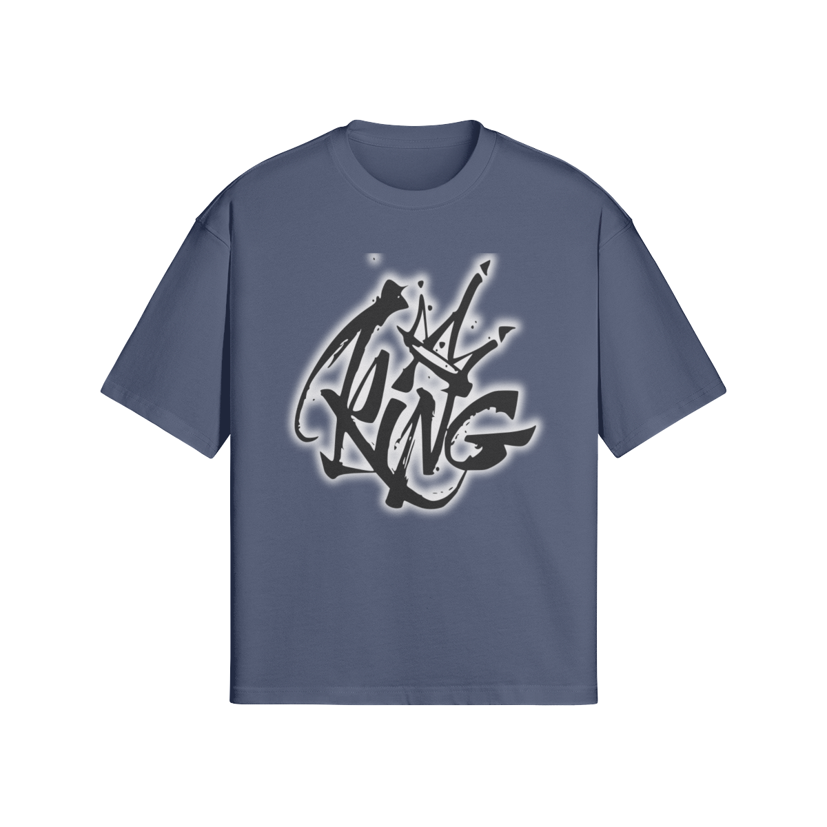 Oversized Streetwear T-Shirt „King“ – Graffiti Crown Print Unisex - Beatwear 71