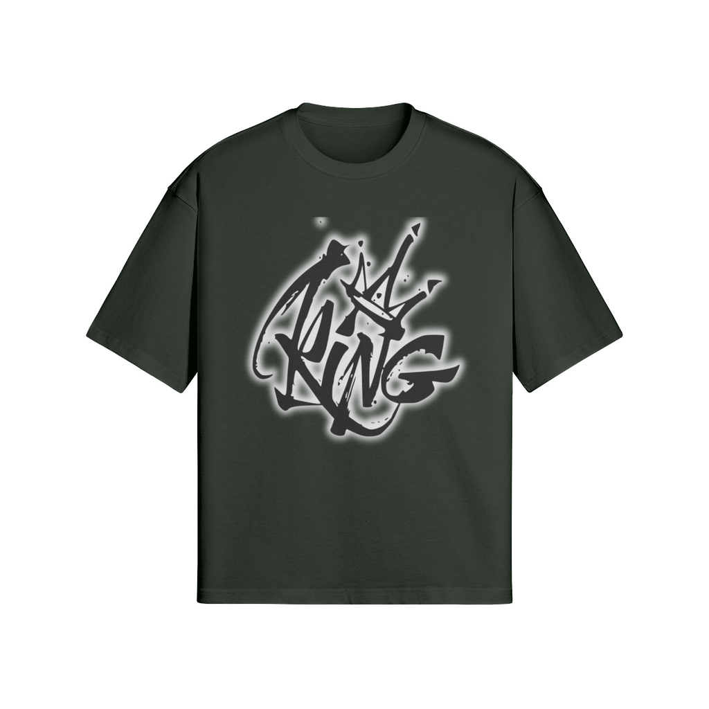 Oversized Streetwear T-Shirt „King“ – Graffiti Crown Print Unisex - Beatwear 71