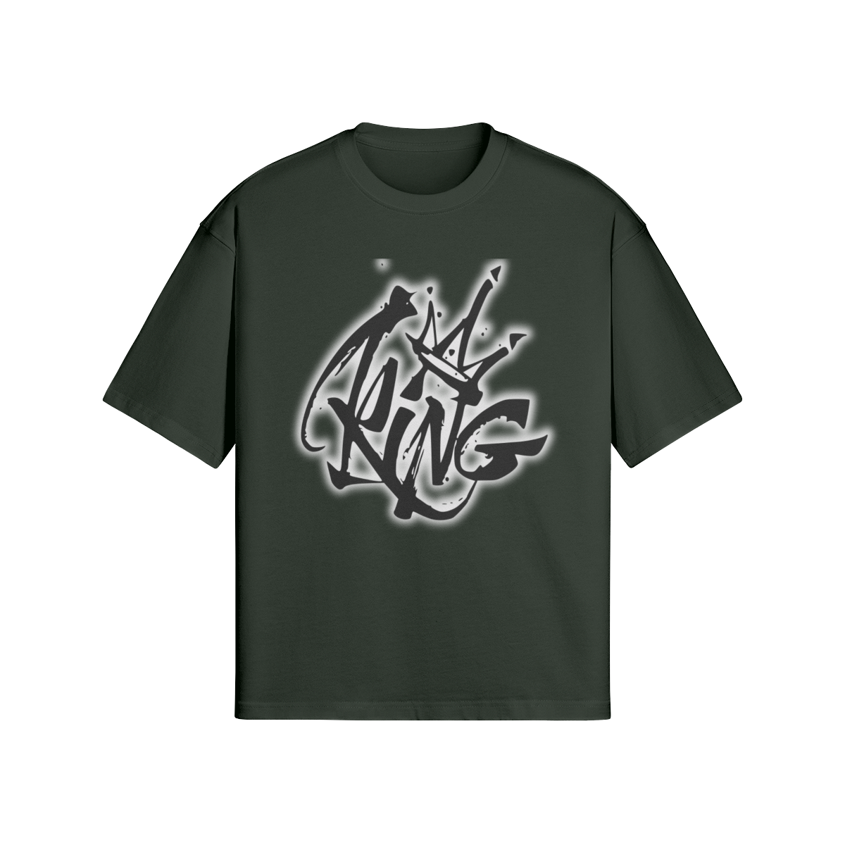 Oversized Streetwear T-Shirt „King“ – Graffiti Crown Print Unisex - Beatwear 71