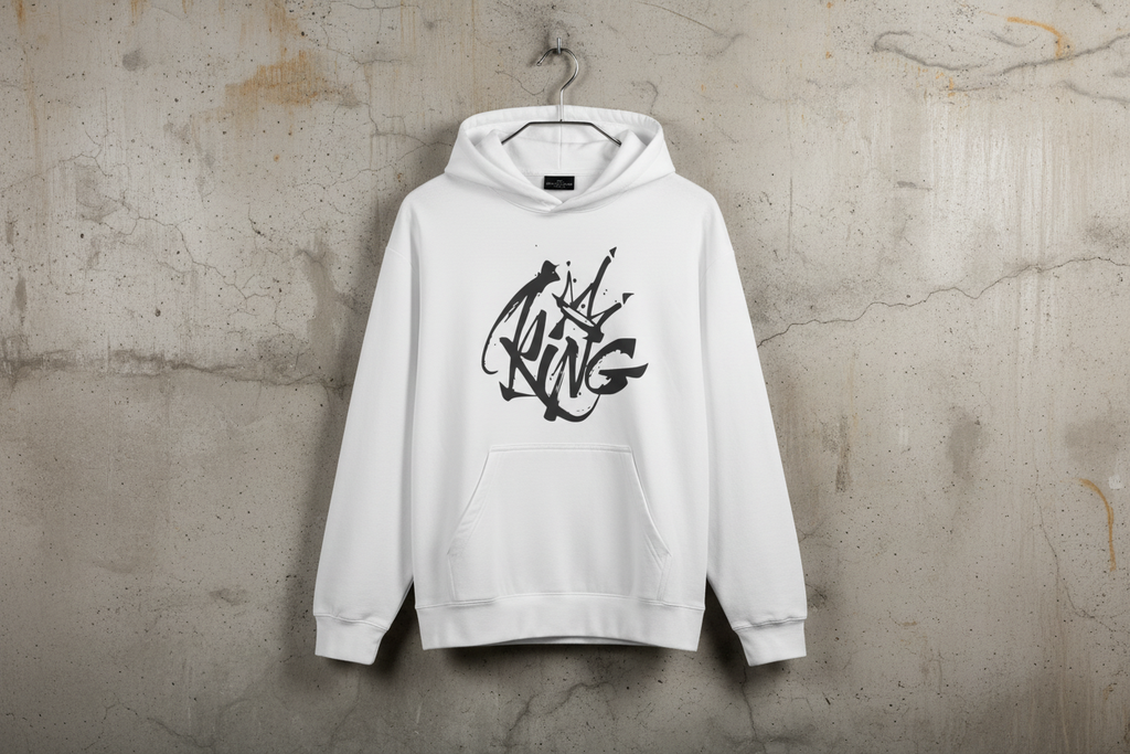 Oversized Streetwear Hoodie „King“ – Graffiti Crown Unisex