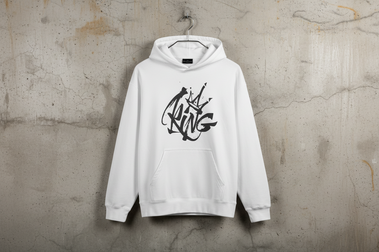 Oversized Streetwear Hoodie „King“ – Graffiti Crown Unisex