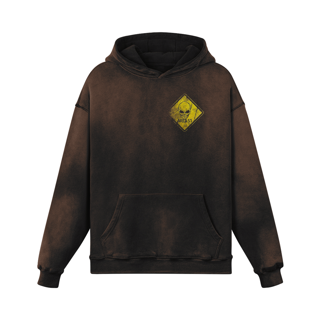 Oversized Streetwear Hoodie „Area 51“ – Alien Warning Sign Unisex - Beatwear 71