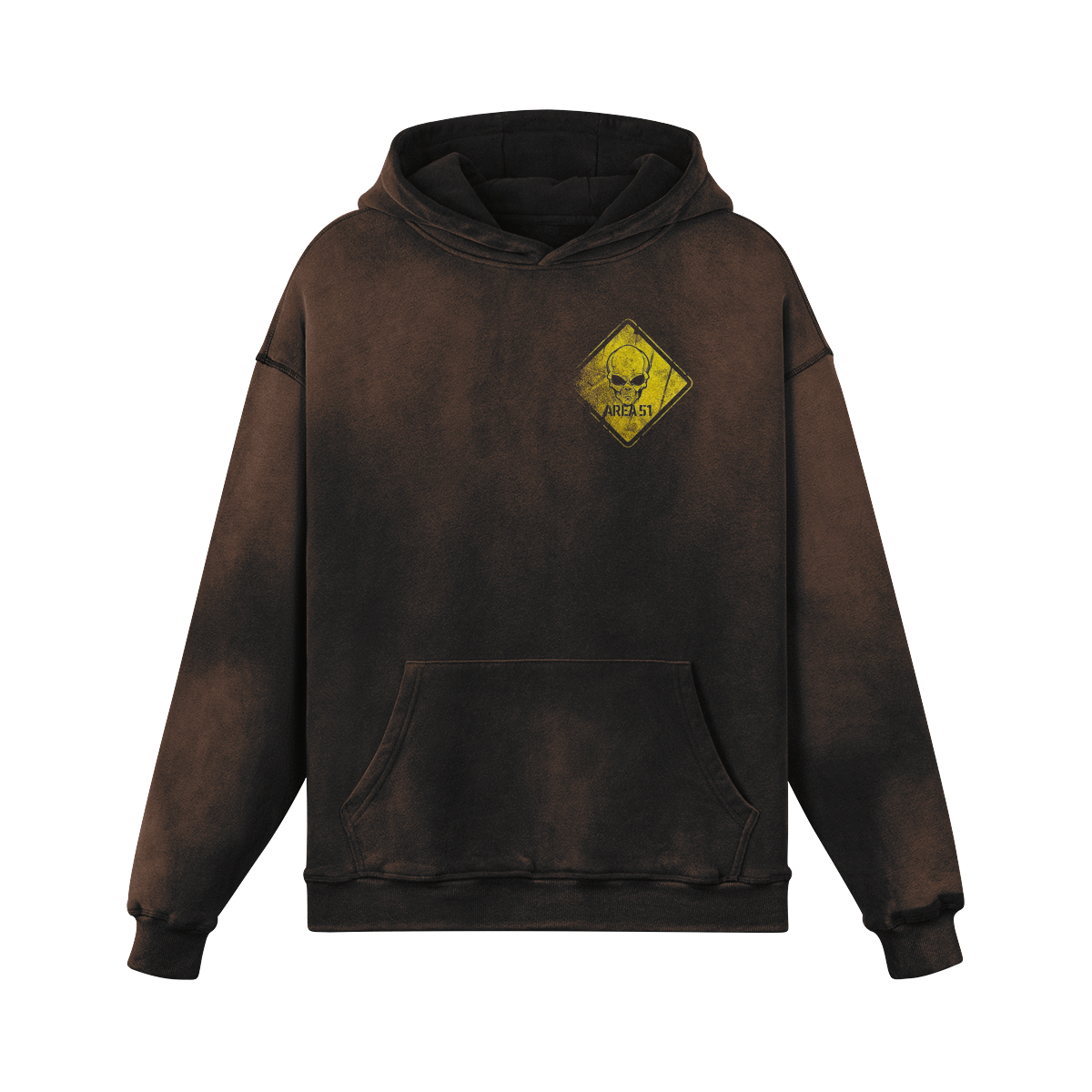 Oversized Streetwear Hoodie „Area 51“ – Alien Warning Sign Unisex - Beatwear 71