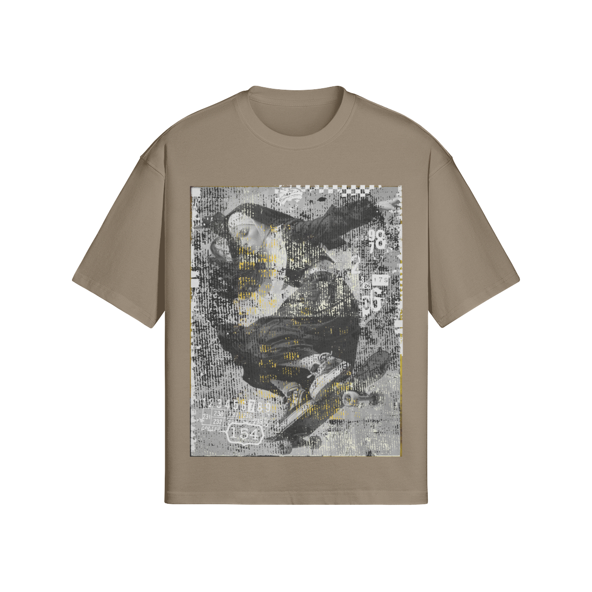 Vintage Grunge T-Shirt "Skate" - Abstrakter Skater-Look Schwarz - Beatwear 71