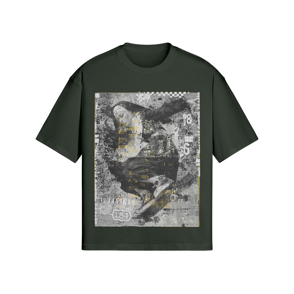 Vintage Grunge T-Shirt "Skate" - Abstrakter Skater-Look Schwarz - Beatwear 71