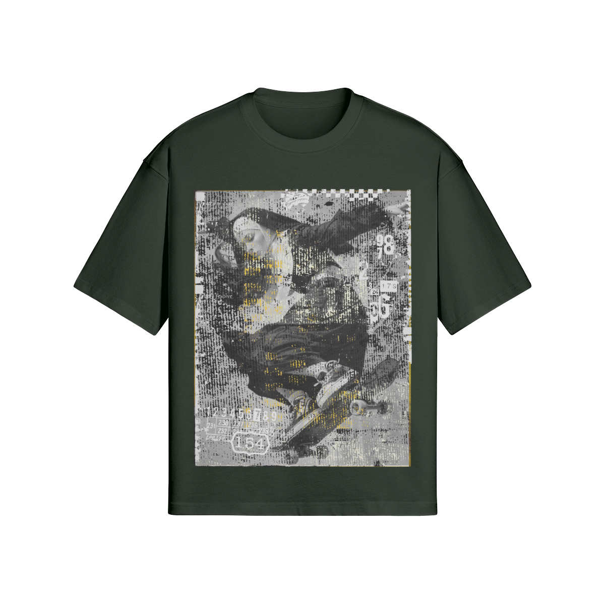 Vintage Grunge T-Shirt "Skate" - Abstrakter Skater-Look Schwarz - Beatwear 71