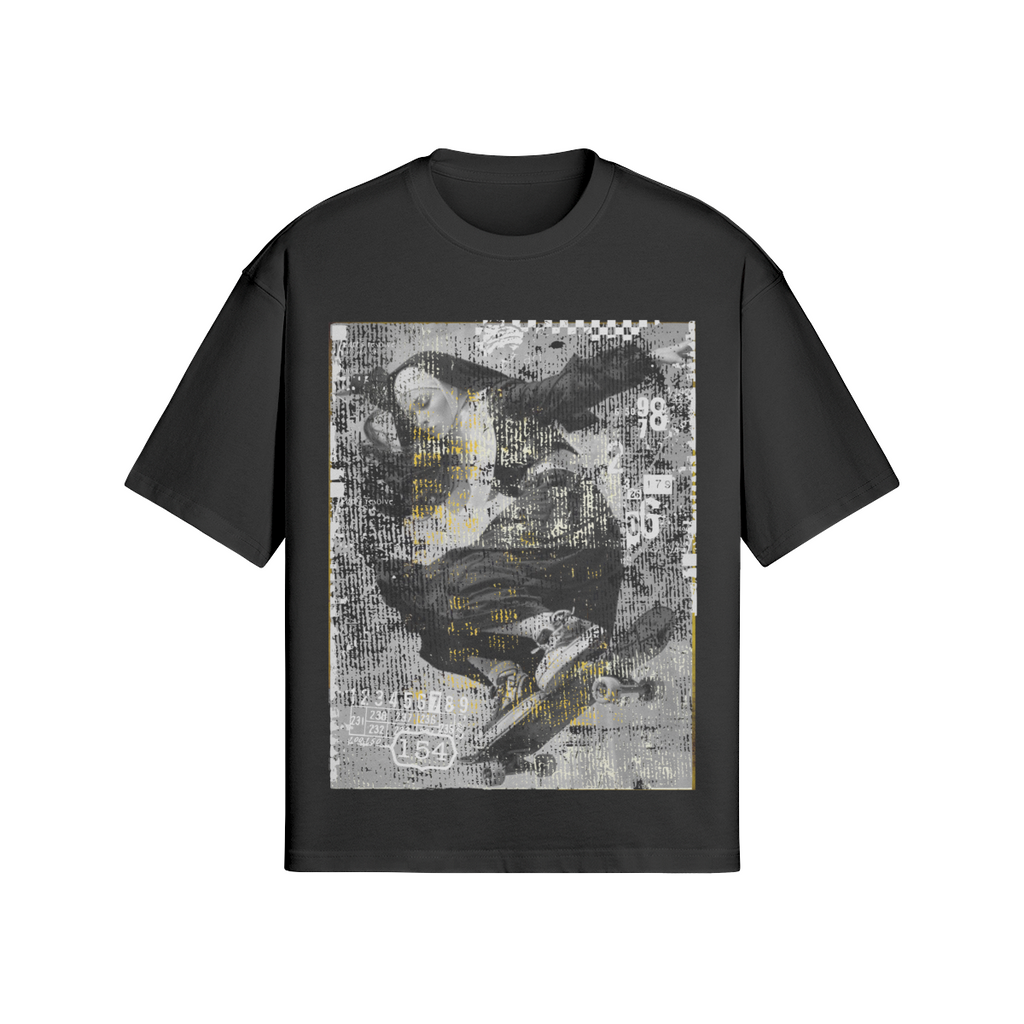 Vintage Grunge T-Shirt "Skate" - Abstrakter Skater-Look Schwarz - Beatwear 71