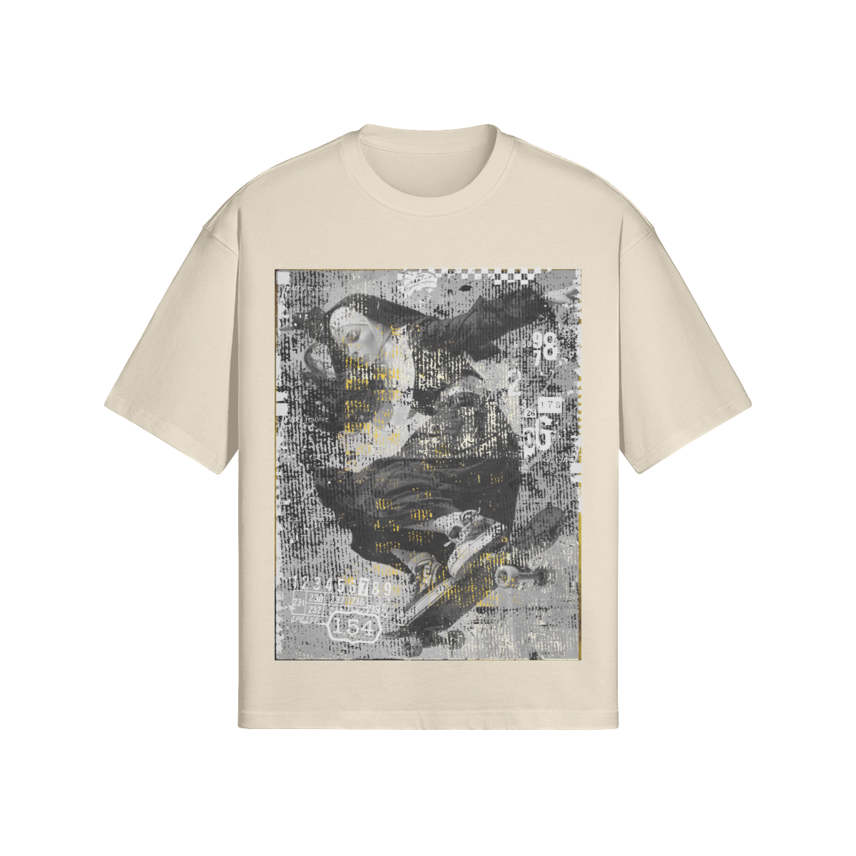 Vintage Grunge T-Shirt "Skate" - Abstrakter Skater-Look Schwarz - Beatwear 71