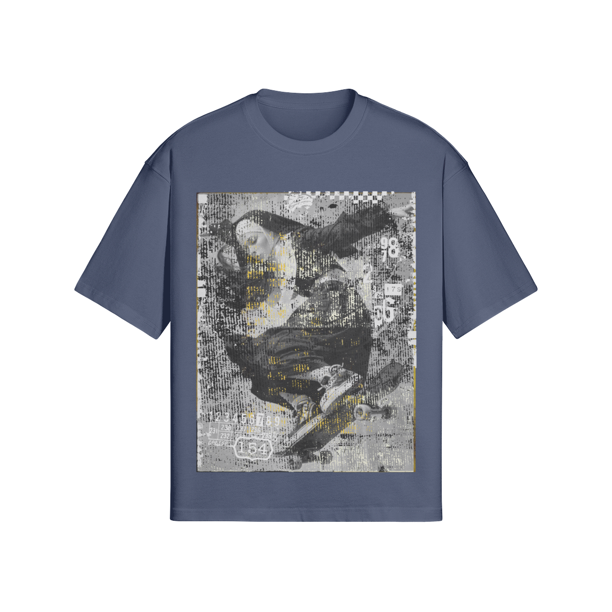 Vintage Grunge T-Shirt "Skate" - Abstrakter Skater-Look Schwarz - Beatwear 71