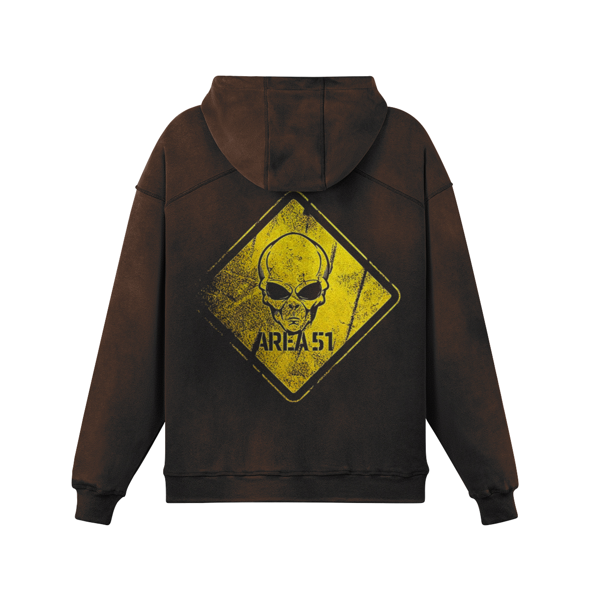 Oversized Streetwear Hoodie „Area 51“ – Alien Warning Sign Unisex - Beatwear 71