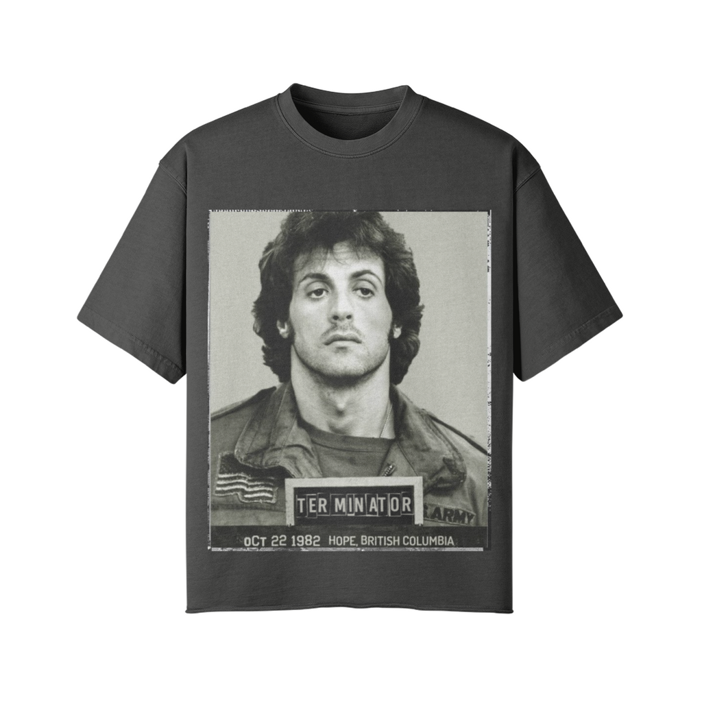 Vintage T-Shirt: Sylvester Stallone "Terminate" - Retro Mugshot Design - Beatwear 71