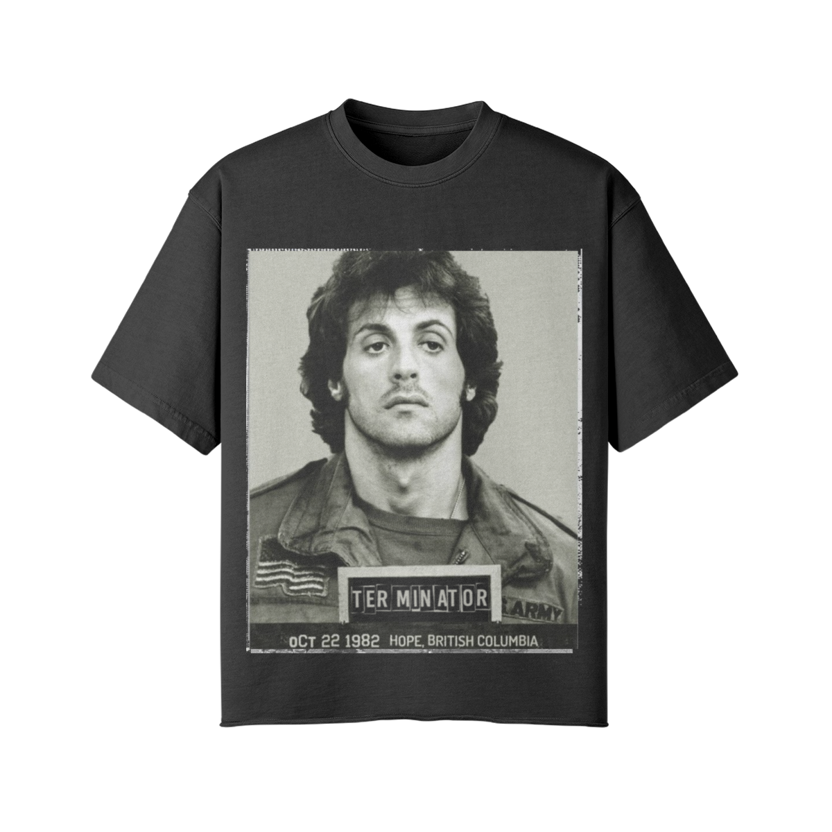 Vintage T-Shirt: Sylvester Stallone "Terminate" - Retro Mugshot Design - Beatwear 71