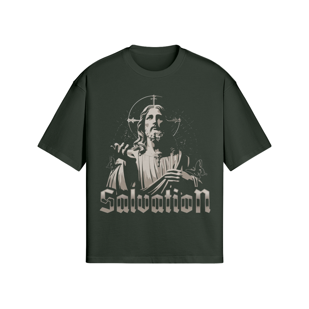 Vintage-Look T-Shirt "Salvation" - Jesus Christus Dunkle Kunst - Unisex - Beatwear 71