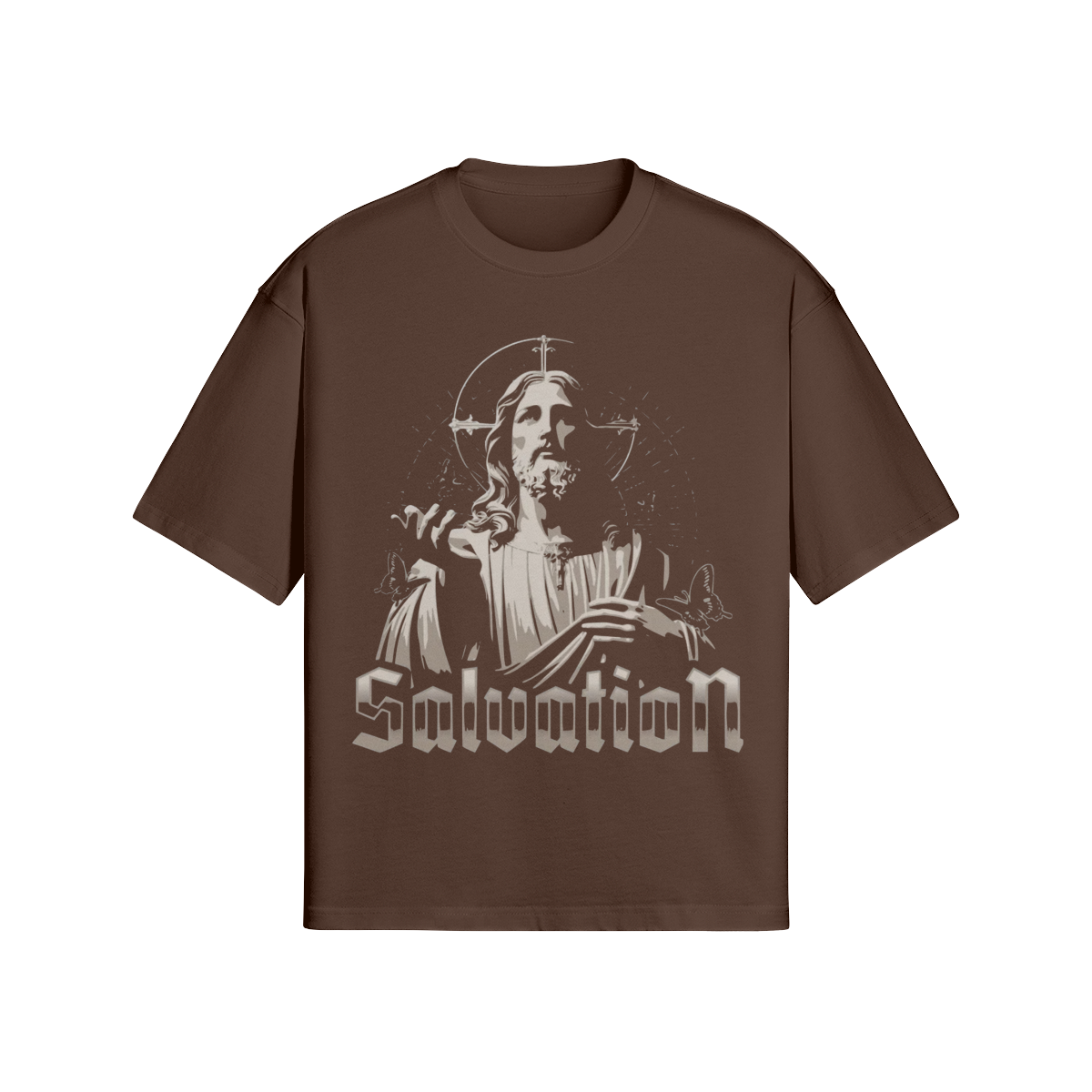 Vintage-Look T-Shirt "Salvation" - Jesus Christus Dunkle Kunst - Unisex - Beatwear 71