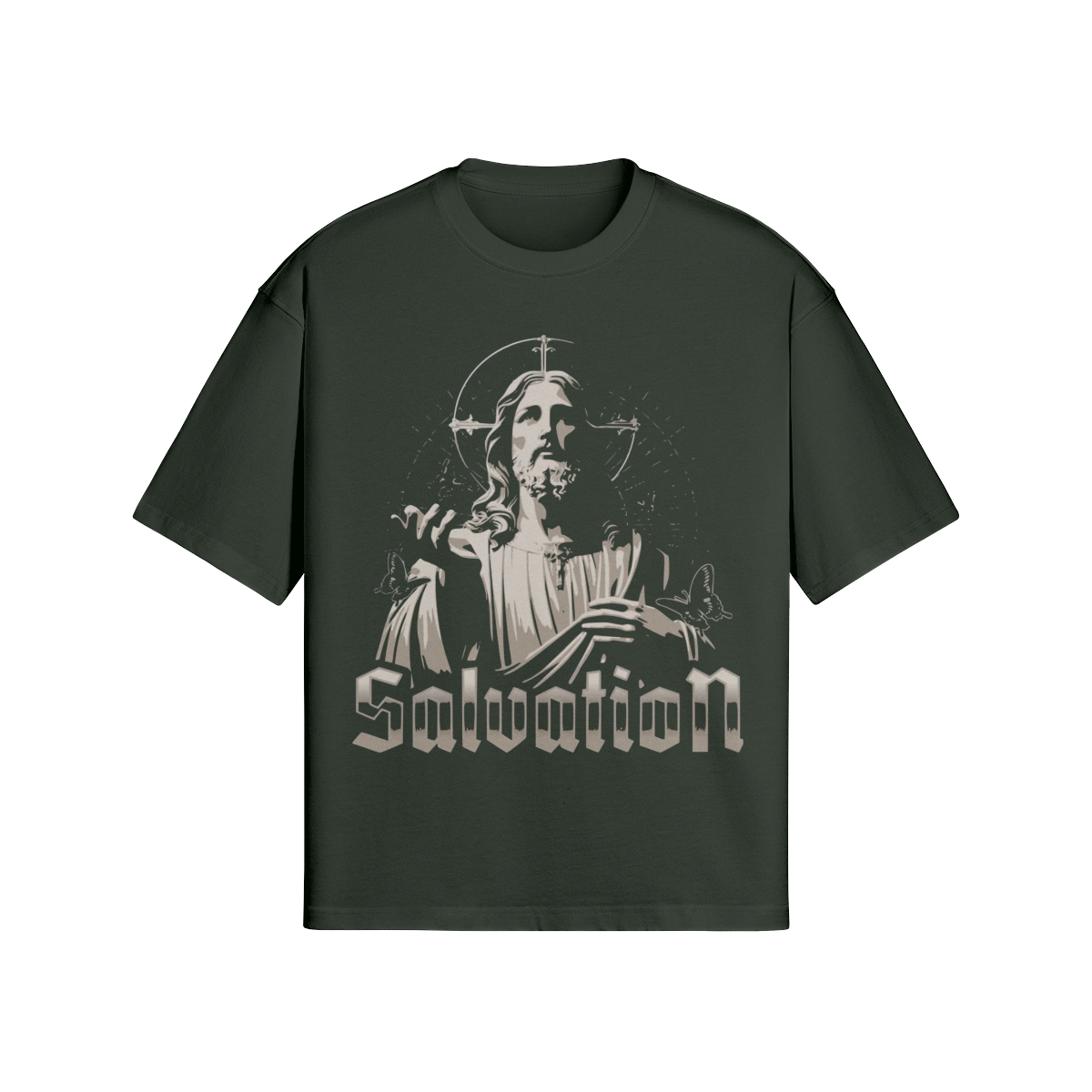 Vintage-Look T-Shirt "Salvation" - Jesus Christus Dunkle Kunst - Unisex - Beatwear 71
