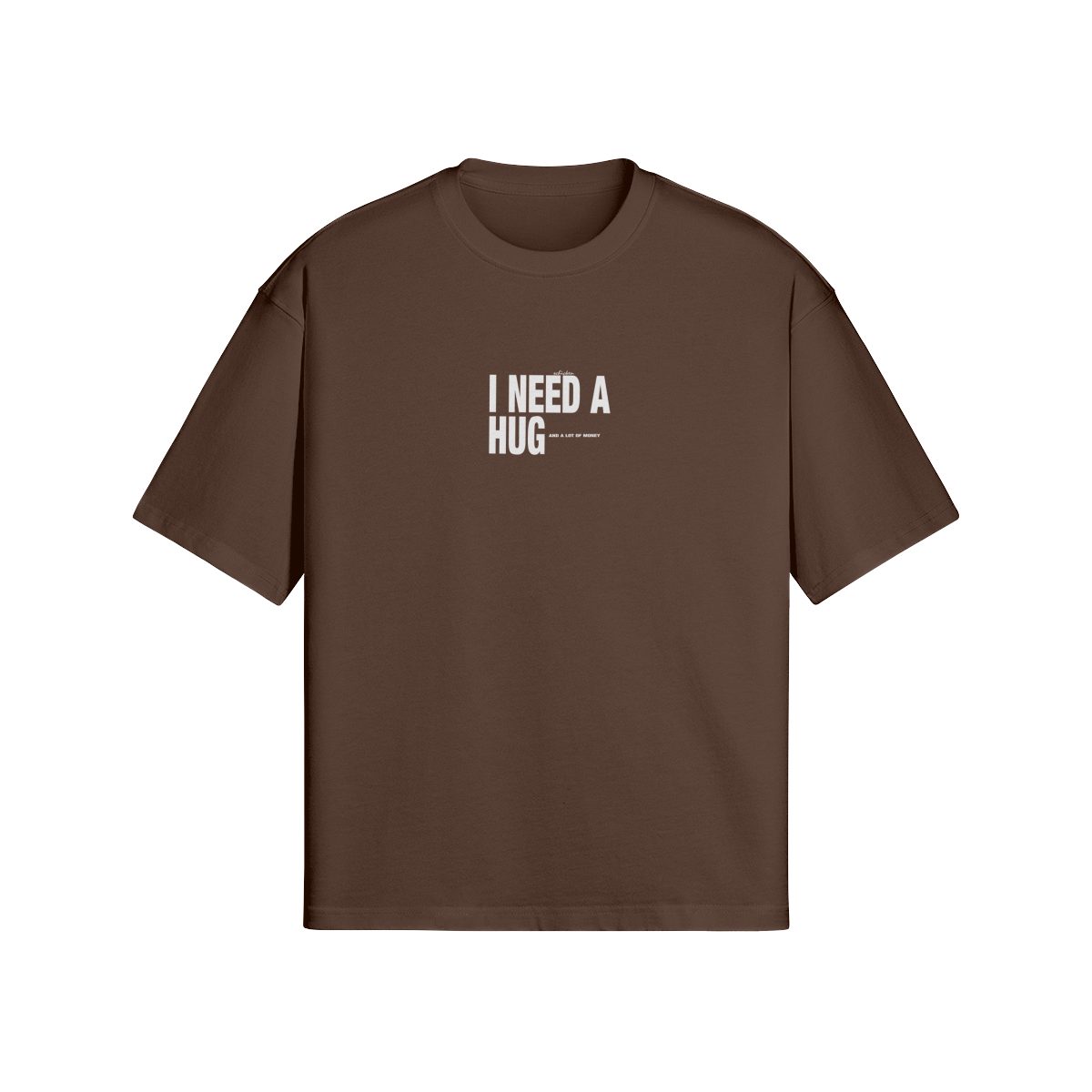 Oversized Streetwear T-Shirt „I Need a Hug“ – Typography Print Unisex - Beatwear 71