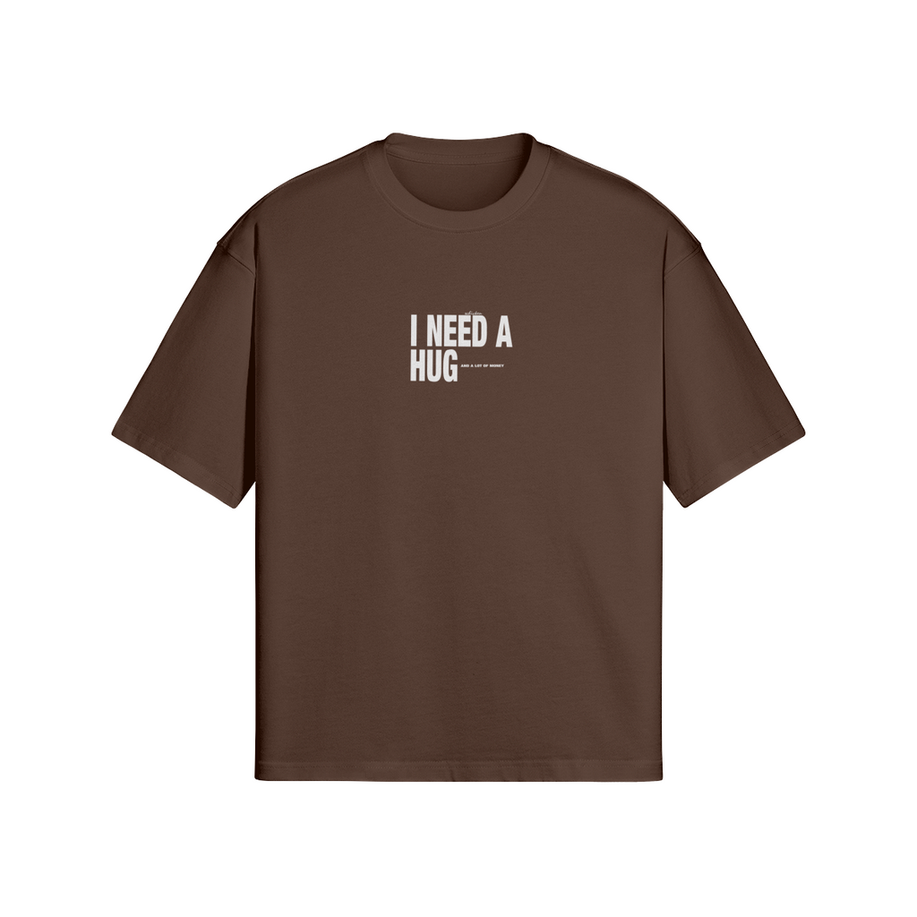 Oversized Streetwear T-Shirt „I Need a Hug“ – Typography Print Unisex - Beatwear 71