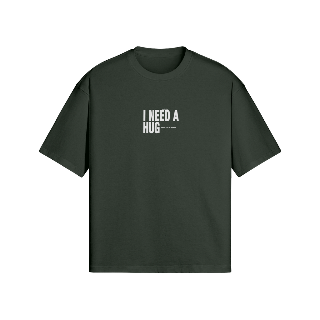 Oversized Streetwear T-Shirt „I Need a Hug“ – Typography Print Unisex - Beatwear 71