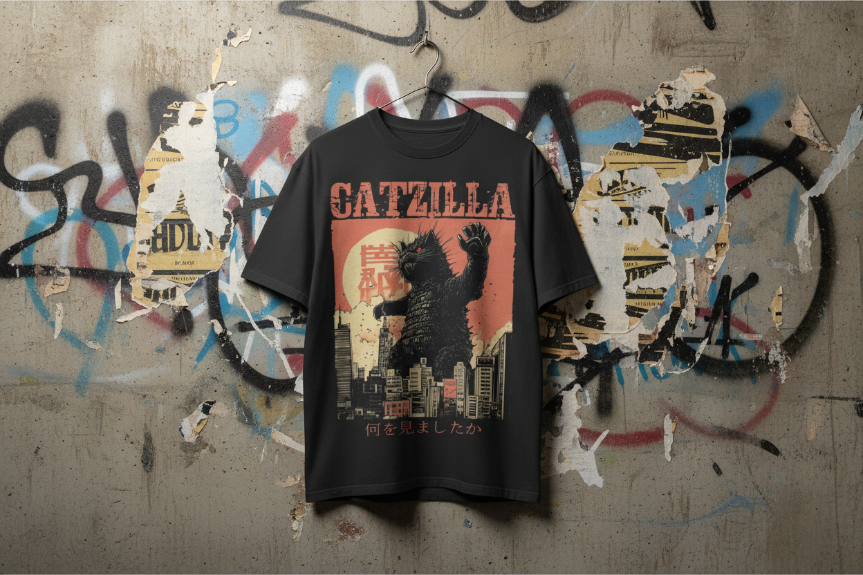 Catzilla – Japanese Monster T-Shirt