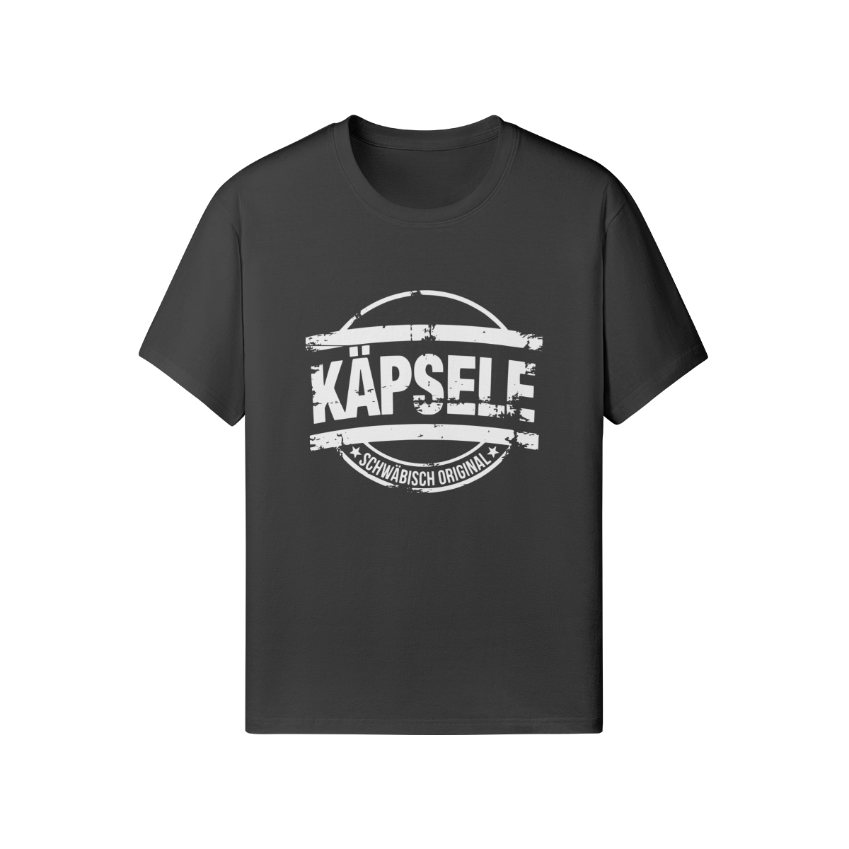 T-Shirt mit Aufdruck "Käpsele - Schwäbisch Original im Stempel-Design